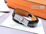 Copy Hermes Calf Leather Bracelet With Stainless Steel Buckle